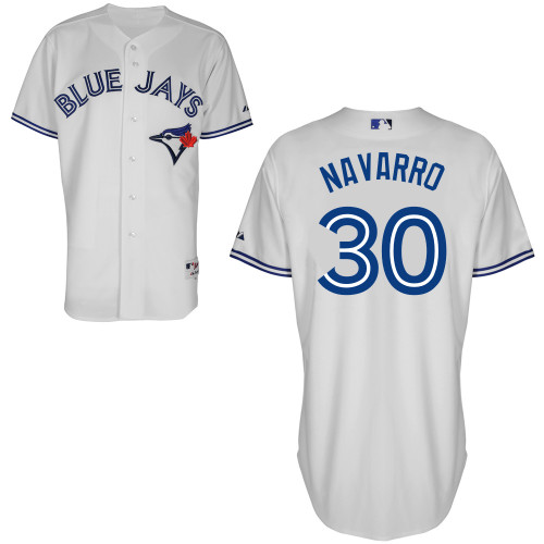 Dioner Navarro #30 MLB Jersey-Toronto Blue Jays Men's Authentic Home White Cool Base Baseball Jersey